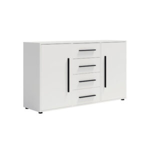 Komoda 150 cm dwudrzwiowa z szufladami Molfetta MX02 biały mat