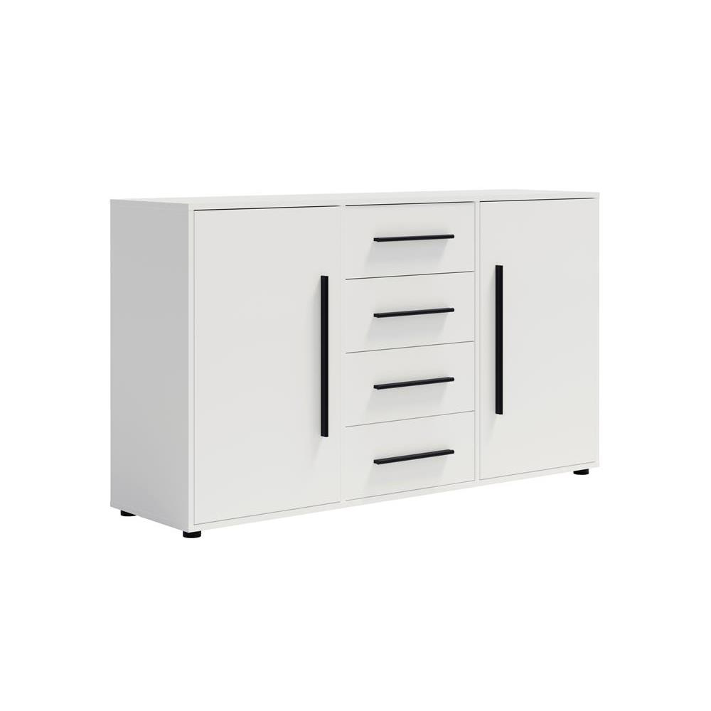 Komoda 150 cm dwudrzwiowa z szufladami Molfetta MX02 biały mat