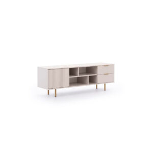 Szafka RTV 150 cm jednodrzwiowa z szufladami Naomi NB06 cashmere