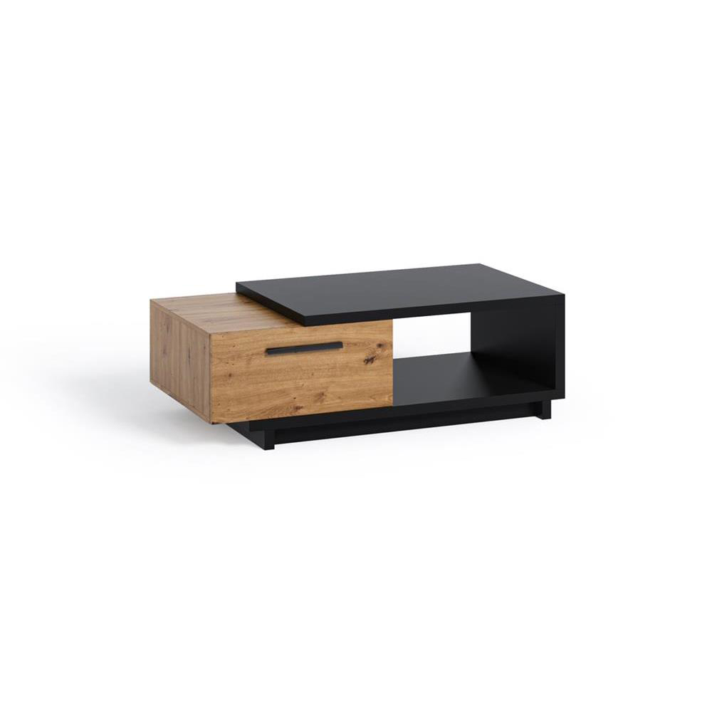 Ława 120 cm z szufladami Iseo IN03 dąb artisan/czarny mat