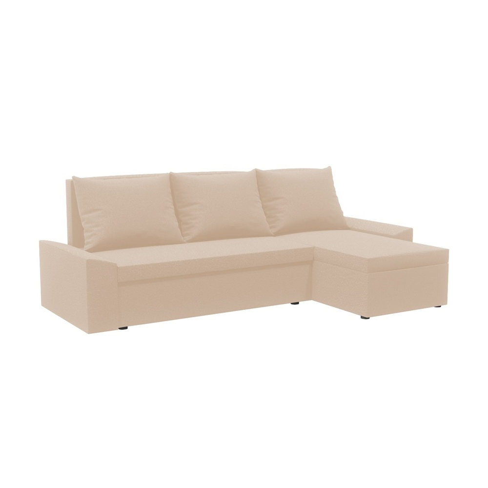 Narożnik z funkcją spania Aspen beżowy rozkładana rogówka