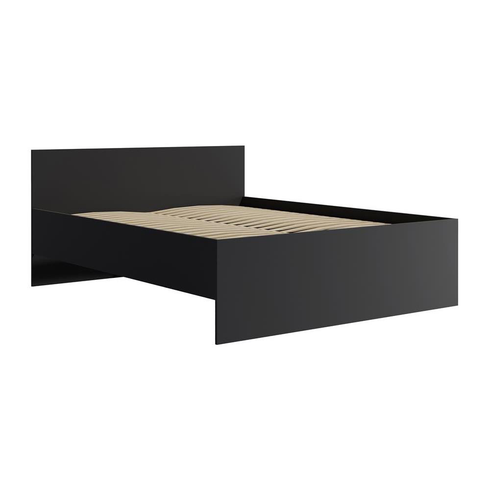 Łóżko dwuosobowe 163,4 cm Molfetta MX04 czarny mat
