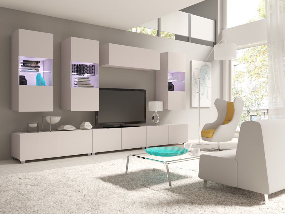 Meblościanka Chicago 5 zestaw mebli salonowych cashmere