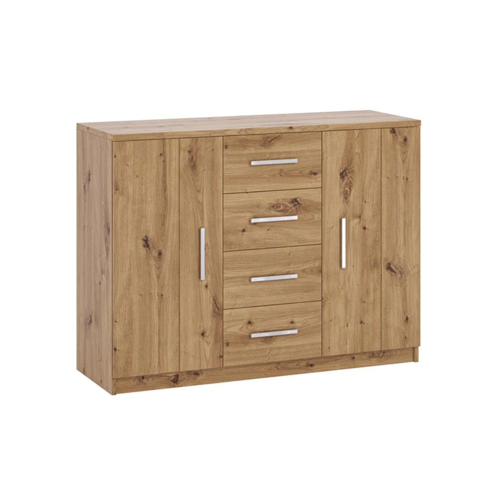 Komoda 120 cm dwudrzwiowa z szufladami Brasil B01 dąb artisan