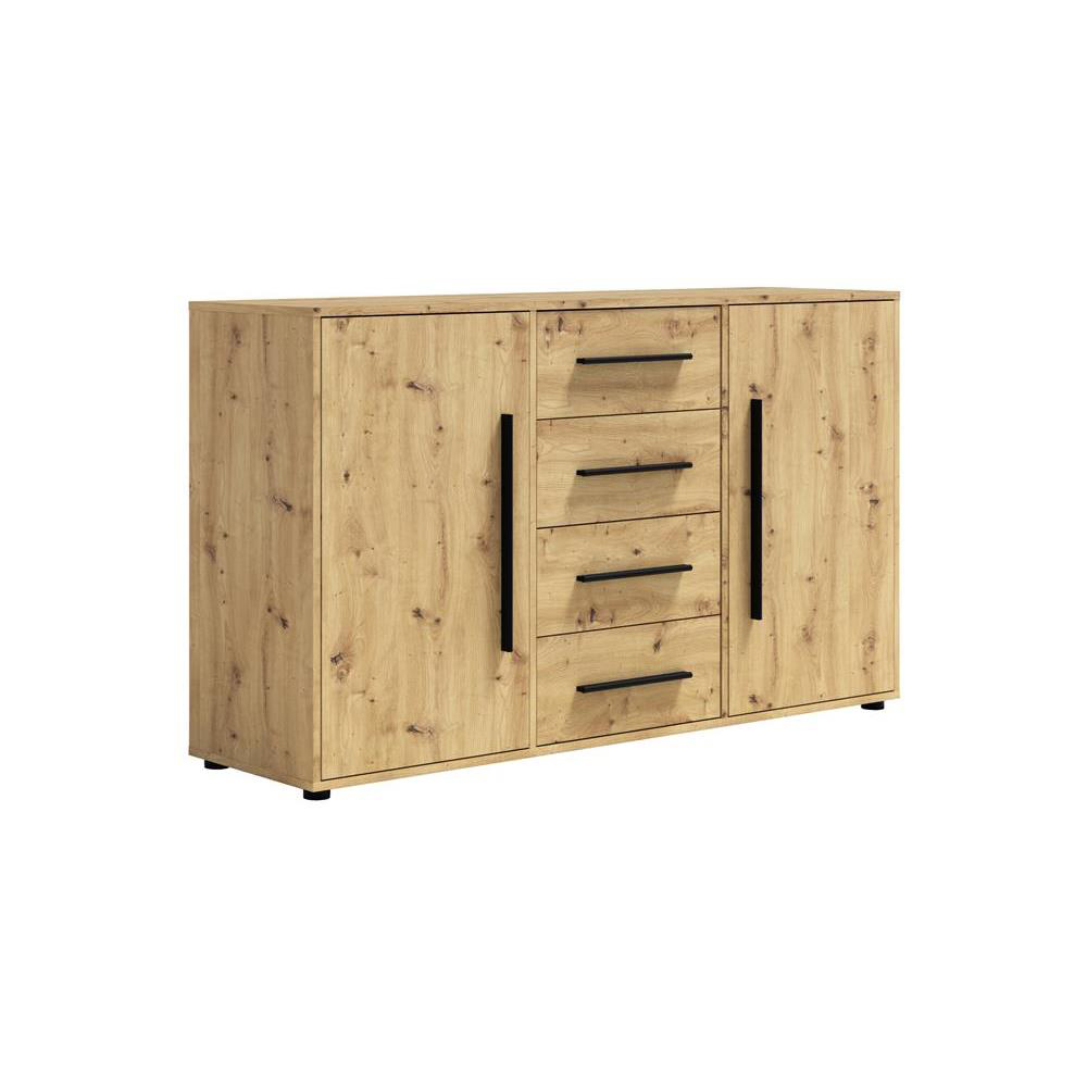Komoda 150 cm dwudrzwiowa z szufladami Molfetta MX02 dąb artisan