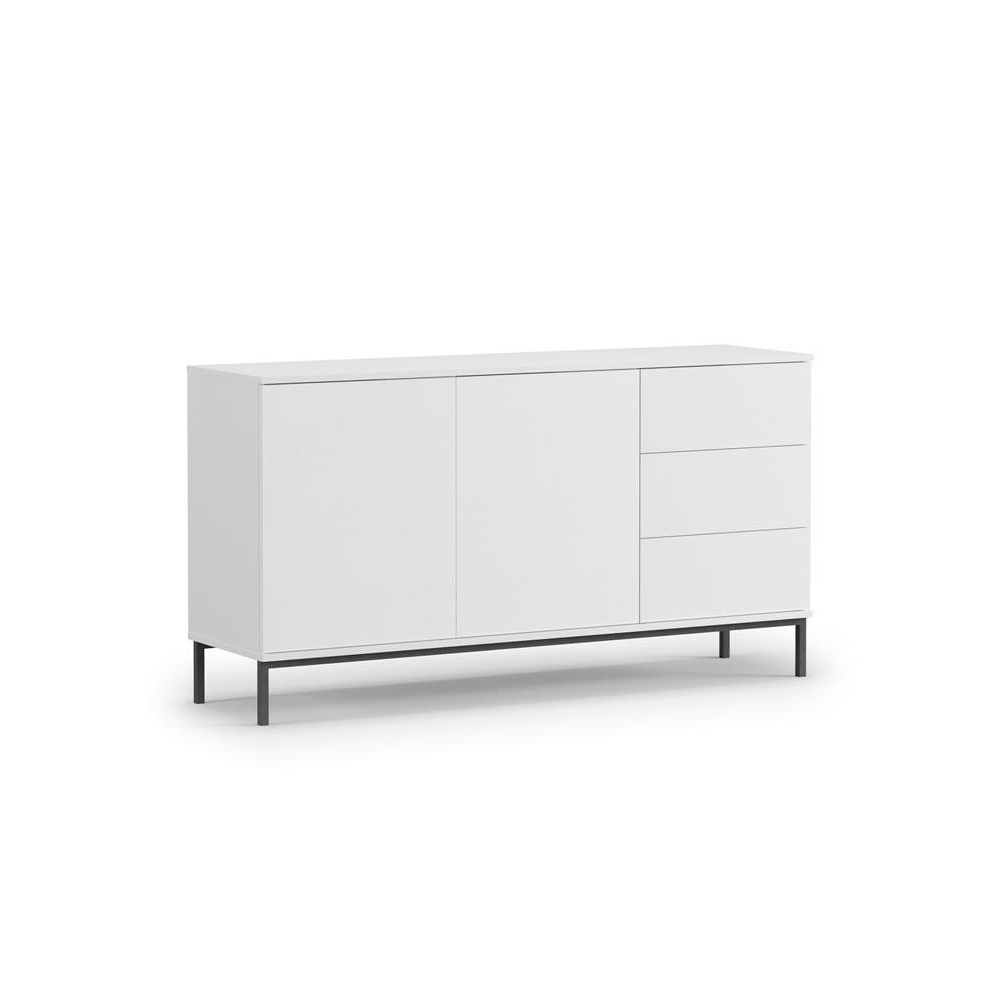 Komoda 150 cm dwudrzwiowa z szufladami Querno QT01 biały mat