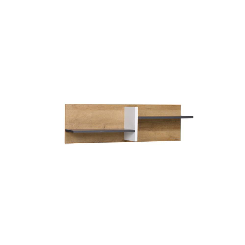 Półka wisząca 100 cm Modesto M10 dąb złoty/biały mat/grafit