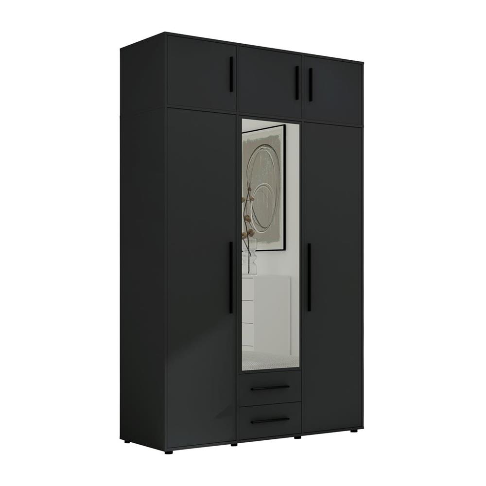 Szafa z nadstawką 150 cm Molfetta MX14 czarny mat