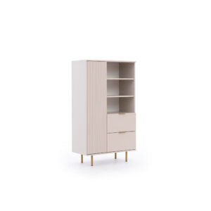 Regał 80 cm jednodrzwiowy z szufladami Naomi NB04 cashmere