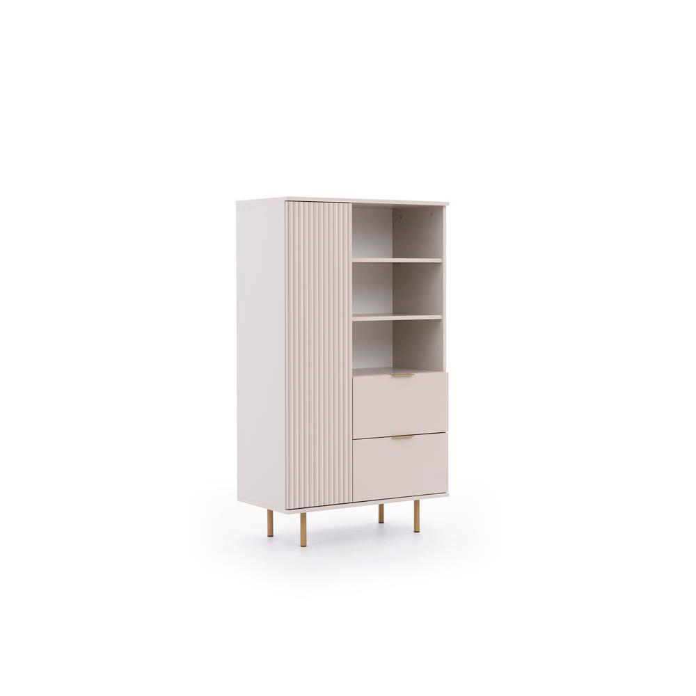Regał 80 cm jednodrzwiowy z szufladami Naomi NB04 cashmere