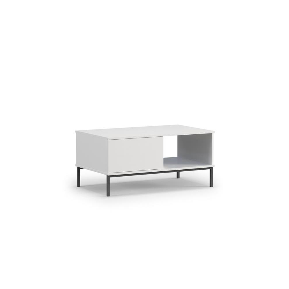 Ława 100 cm z szufladami Querno QT02 biały mat