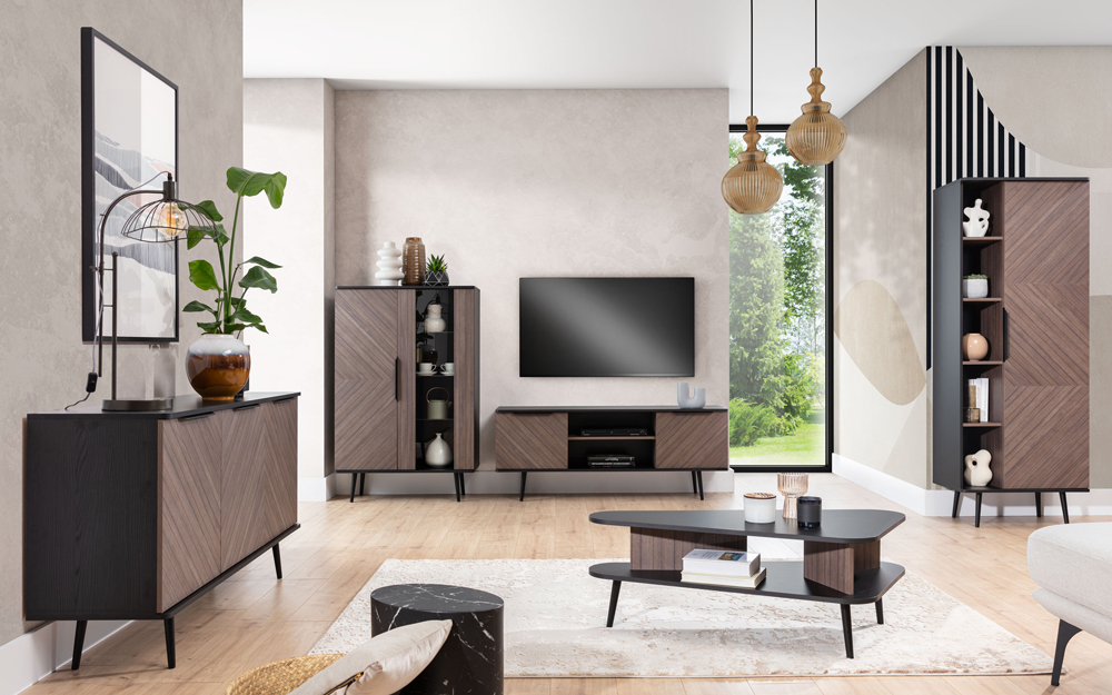 Zestaw mebli salonowych Pesaro 1 czarny grafit/Captains Deck