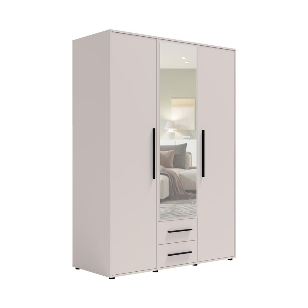 Szafa 150 cm trzydrzwiowa z lustrem Molfetta MX12 cashmere