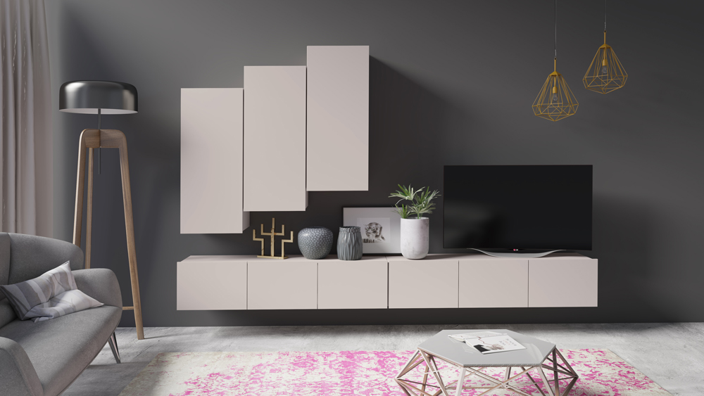 Meblościanka Chicago 20 zestaw mebli salonowych cashmere