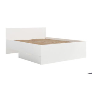 Łóżko z pojemnikiem dwuosobowe 163,4 cm Molfetta MX07 biały mat