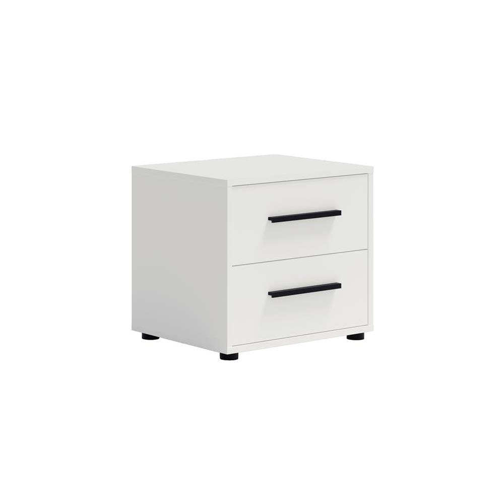 Stolik nocny 51,2 cm z szufladami Molfetta MX11 biały mat