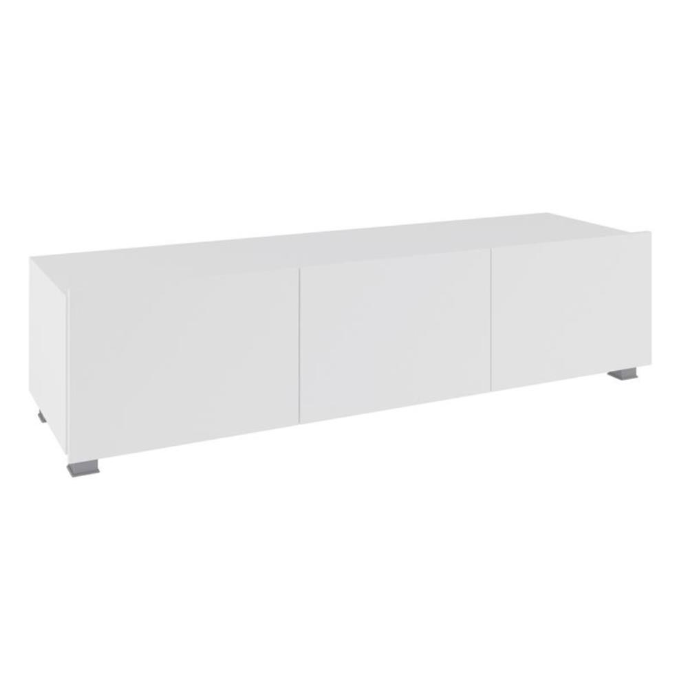 Szafka RTV 150 cm trzydrzwiowa Chicago C04 biały/biały połysk
