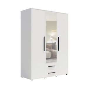 Szafa 150 cm trzydrzwiowa z lustrem Molfetta MX12 biały mat