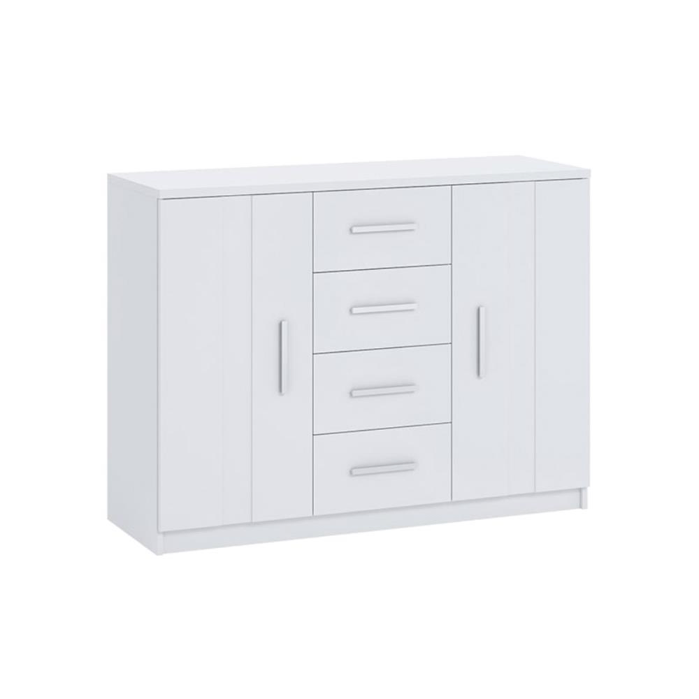 Komoda 120 cm dwudrzwiowa z szufladami Brasil B01 biały mat